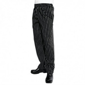 Pantalón de cocina unisex a rayas en negro y blanco - Talla XL - Chef Works - Fourniresto