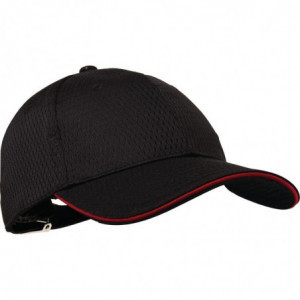 Gorra de béisbol Cool Vent negra con ribete rojo - Talla única - Chef Works - Fourniresto