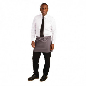 Delantal de camarero corto gris antracita de polialgodón 750 x 373 mm - Whites Chefs Clothing - Fourniresto