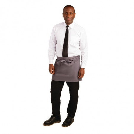 Delantal de camarero corto gris antracita de polialgodón 750 x 373 mm - Whites Chefs Clothing - Fourniresto