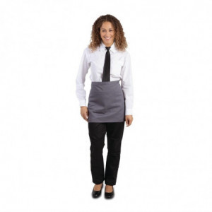 Delantal de camarero corto gris antracita de polialgodón 750 x 373 mm - Whites Chefs Clothing - Fourniresto