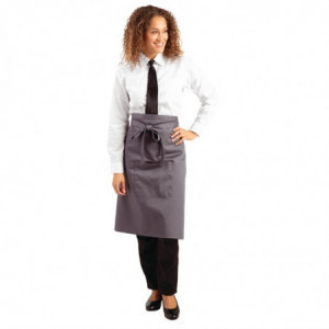 Delantal de camarero gris antracita de polialgodón 1000 x 700 mm - Whites Chefs Clothing - Fourniresto