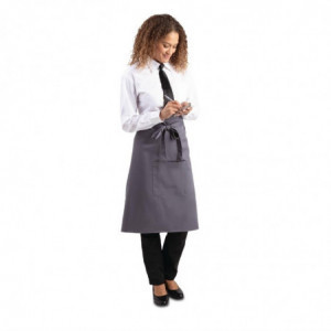 Delantal de camarero gris antracita de polialgodón 1000 x 700 mm - Whites Chefs Clothing - Fourniresto