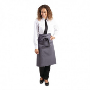 Delantal de camarero gris antracita de polialgodón 1000 x 700 mm - Whites Chefs Clothing - Fourniresto