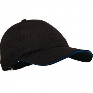 Gorra de béisbol Cool Vent negra con ribete azul de polialgodón - Talla única - Chef Works - Fourniresto