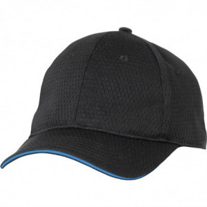 Gorra de béisbol Cool Vent negra con ribete azul de polialgodón - Talla única - Chef Works - Fourniresto