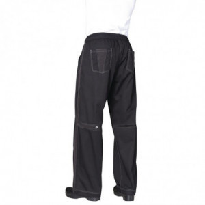 Pantalón de cocina unisex Baggy negro - Talla M - Chef Works - Fourniresto