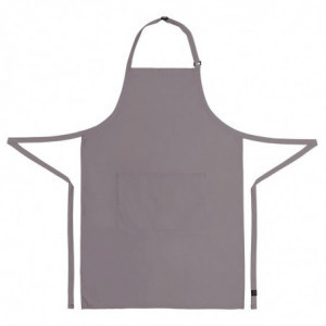 Delantal con tirantes y cuello ajustable y doble bolsillo gris 610 x 860 mm - Chef Works - Fourniresto