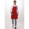 Bib Apron With Adjustable Neck Strap And Double Pocket Red 610 X 860 Mm - Chef Works - Fourniresto