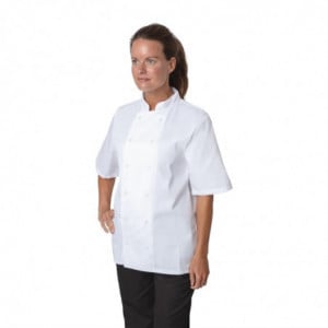 Chaqueta de cocina blanca de manga corta Boston - Talla S - Whites Chefs Clothing - Fourniresto