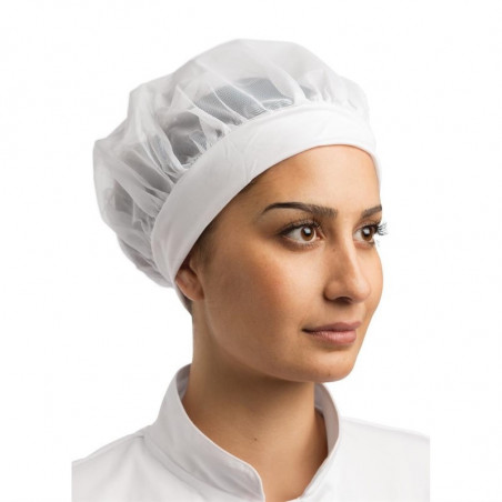 Gorro de chef cómodo blanco de nylon - Talla única - Ropa de chef Whites - Fourniresto