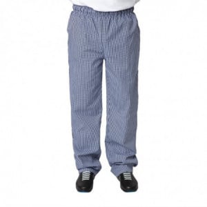 Unisex Vegas Kitchen Pants with Small Blue and White Checks - Size XL - Whites Chefs Clothing - Fourniresto