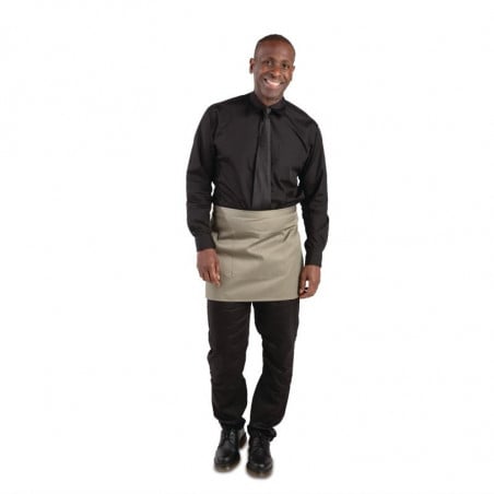 Delantal de camarero corto en oliva de polialgodón 373 x 750 mm - Whites Chefs Clothing - Fourniresto