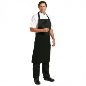 Delantal Babero Negro de Polialgodón 900 x 1040 mm - Whites Chefs Clothing - Fourniresto