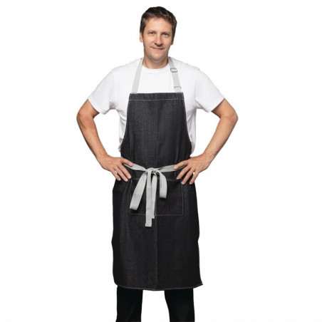 Delantal Bavette Denim Negro Southside en Polialgodón 700 x 1000 mm - Whites Chefs Clothing - Fourniresto