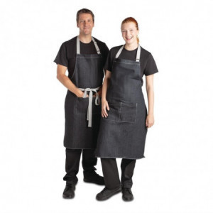 Delantal Bavette Denim Negro Southside en Polialgodón 700 x 1000 mm - Whites Chefs Clothing - Fourniresto