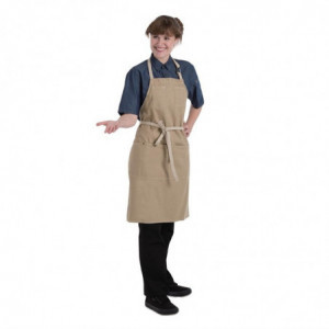 Beige Urban Dorset Cotton Bib Apron 762 x 863 mm - Chef Works - Fourniresto