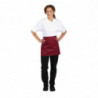 Delantal de camarero corto burdeos de polialgodón 373 x 750 mm - Whites Chefs Clothing - Fourniresto