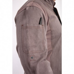 Chaqueta de cocina unisex con cierre de cremallera en gris grafito Hartford - Talla M - Chef Works - Fourniresto