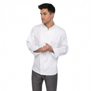 Chaqueta de cocina unisex con cierre de cremallera blanca Hartford - Talla L - Chef Works - Fourniresto