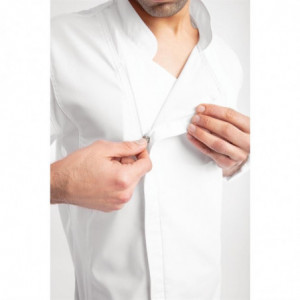 Chaqueta de cocina unisex con cierre de cremallera blanca Hartford - Talla M - Chef Works - Fourniresto