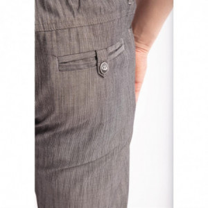 Pantalón de cocina Jogger a rayas finas negras y blancas - Talla S - Chef Works - Fourniresto