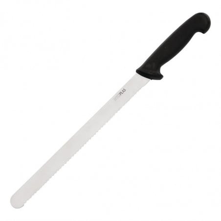 Cuchillo de trinchar dentado negro hoja de 30,5 cm - Hygiplas - Fourniresto