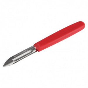 Pelador con mango de nylon rojo de doble filo - Victorinox - Fourniresto