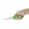 Cuchillo para verduras de hoja dentada verde de 10 cm - Hygiplas - Fourniresto