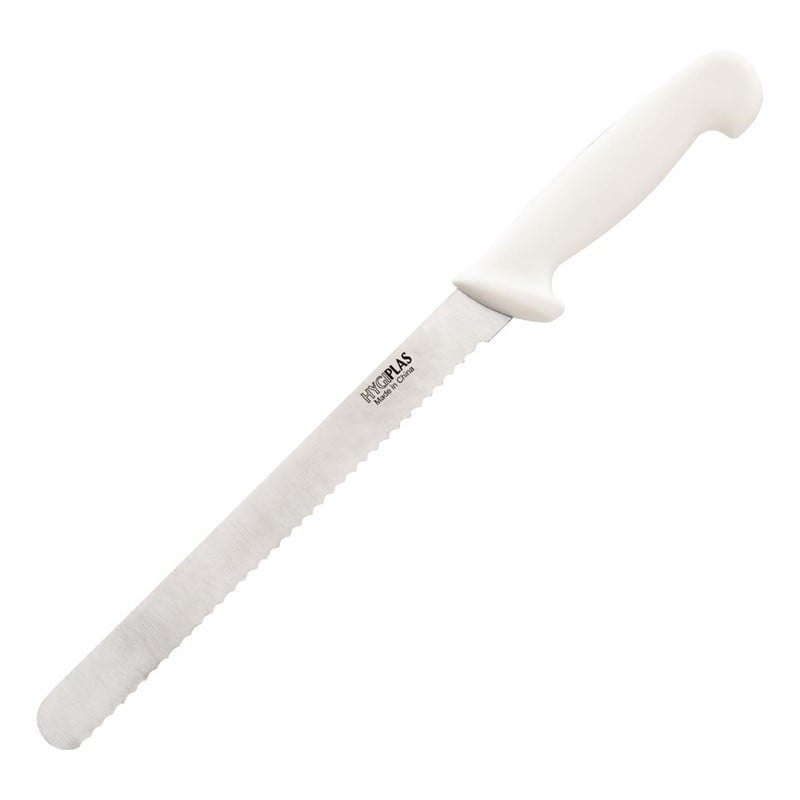 Cuchillo para cortar blanco con hoja dentada de 25,5 cm - Hygiplas - Fourniresto