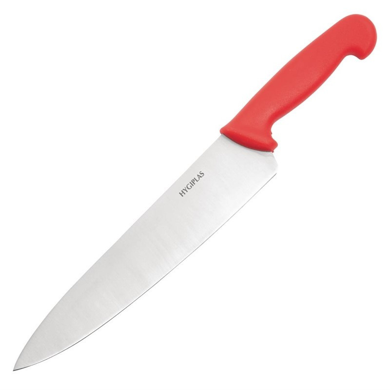 Cuchillo de Cocinero Rojo Hoja 25,5 cm - Hygiplas - Fourniresto