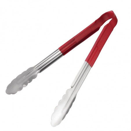 Pinza de servicio roja de acero inoxidable 300 mm - Vogue - Fourniresto