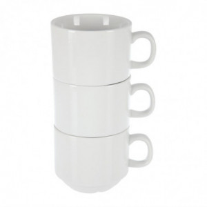 Tasse À Thé Empilable Blanche Whiteware 200 Ml Ø 80 Mm - Lote De 12 - Olympia - Fourniresto