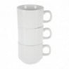 Tasse Empilable Blanche Whiteware 200 Ml Ø 80 Mm - Lote De 12 - Olympia - Fourniresto