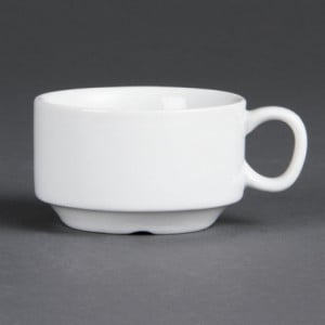 Stackable White Espresso Cup 85 Ml Ø 80 Mm - Set Of 12 - Olympia - Fourniresto