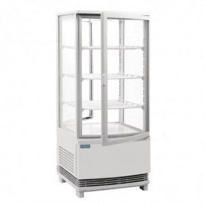 Vitrina Refrigerada Positiva Blanca 2 Puertas Curvadas 86 L - Polar
