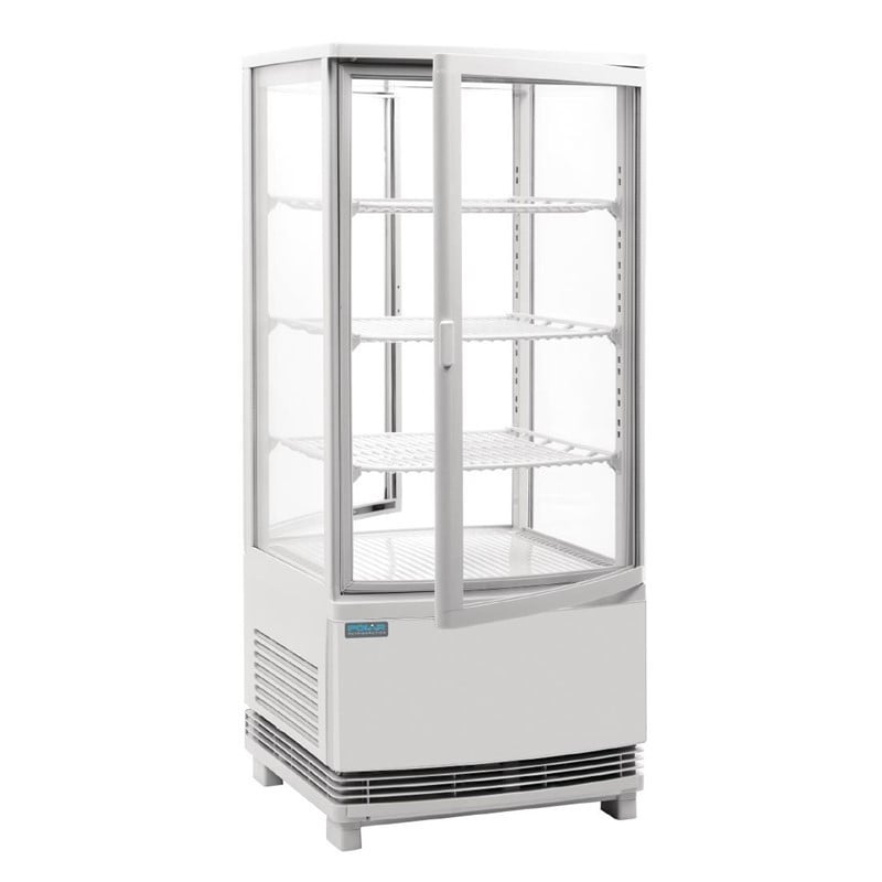 Vitrina Refrigerada Positiva Blanca 2 Puertas Curvas 86 L - Polar - Fourniresto