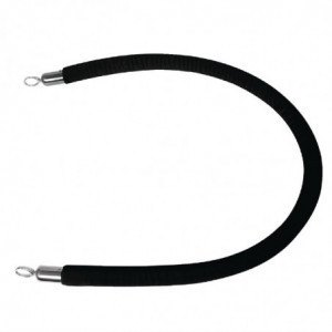 Cordón de recepción negro con extremo de acero inoxidable y ganchos de aleación L 1500 m - Bolero - Fourniresto