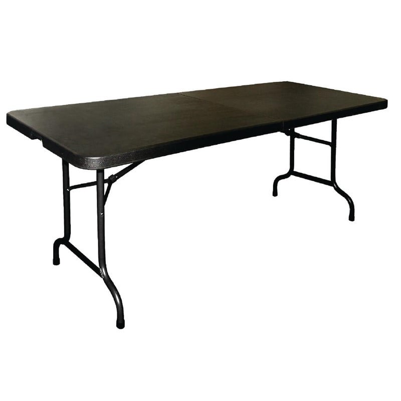 Mesa plegable negra central de 180 cm - Bolero - Fourniresto