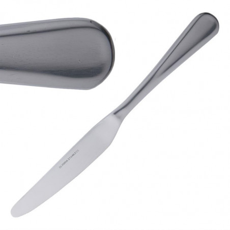 Cuchillo de mesa Roma de acero inoxidable - Lote de 12 - Olympia - Fourniresto