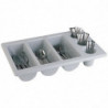 Bandeja de cubiertos gris con 6 compartimentos GN 1/1 325 x 530 mm - APS - Fourniresto