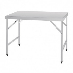 Mesa plegable de acero inoxidable 1200 mm - Vogue - Fourniresto