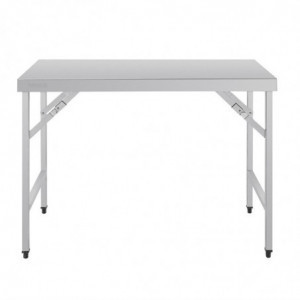 Mesa plegable de acero inoxidable 1200 mm - Vogue - Fourniresto