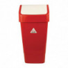 Cubo de basura rojo de polipropileno con tapa abatible de 50 L - Scot Young - Fourniresto