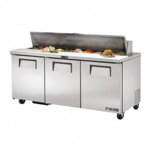 Stainless Steel Preparation Counter 3 Doors 538 L - TRUE - Fourniresto