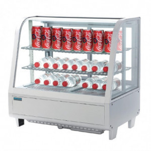 Vitrina refrigerada de mostrador blanca con 2 estantes 100 L - Polar - Fourniresto