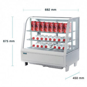 Vitrina Refrigerada de Mostrador Blanca - 2 Estantes - 100 L - Polar