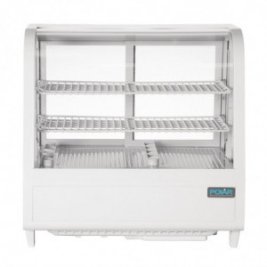 Vitrina Refrigerada de Mostrador Blanca - 2 Estantes - 100 L - Polar