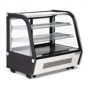 Black 120 L Countertop Refrigerated Display Case - Polar - Fourniresto