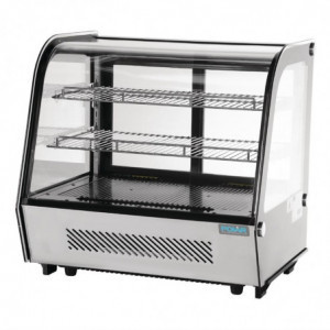 Black 120 L Countertop Refrigerated Display Case - Polar - Fourniresto